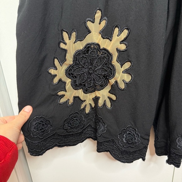 Cleobella Black Embroidered Jumpsuit Boho style lightweight - Small - Picture 5 of 13